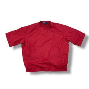 Ralph Lauren Polo Golf Size L Red Short Sleeve Windbreaker Jacket Pony Logo